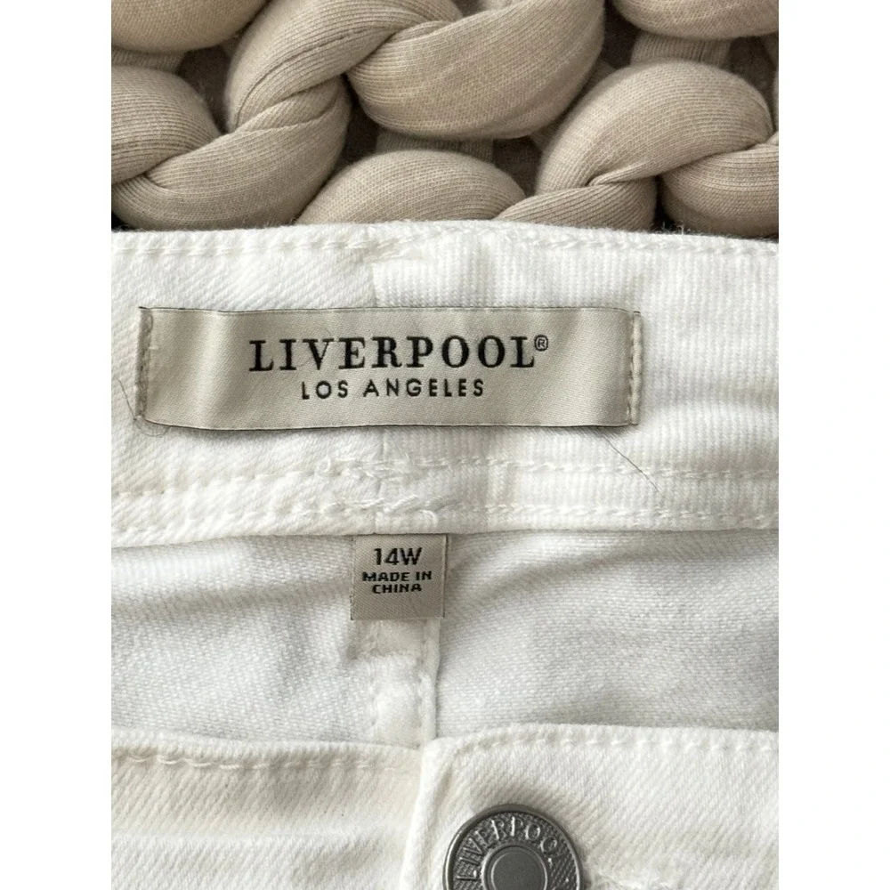 NWT Liverpool Los Angeles‎ Eco The Keeper Boyfriend Jeans Plus White Stretch 14W